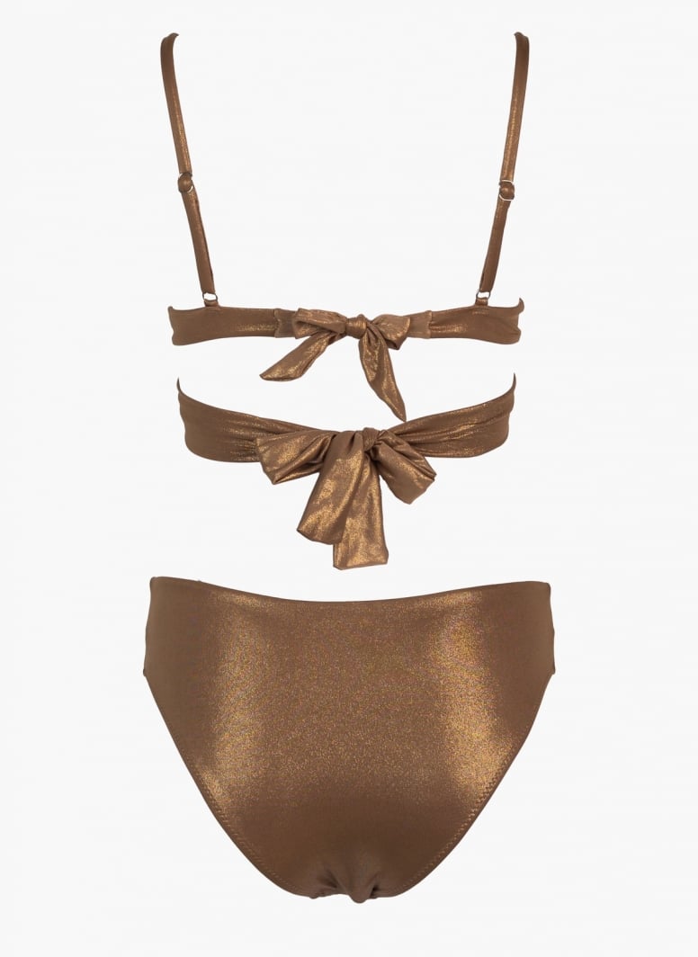 Bikini Set lurex με ψηλόμεσο slip