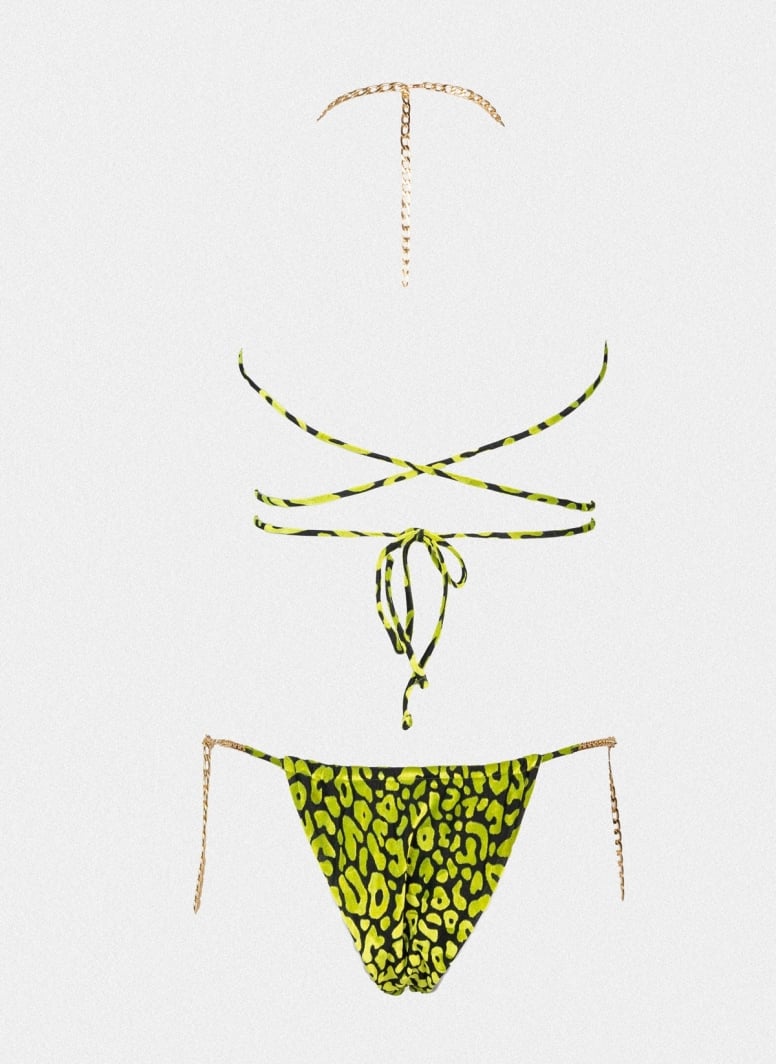 Bikini set με print και αλυσίδα