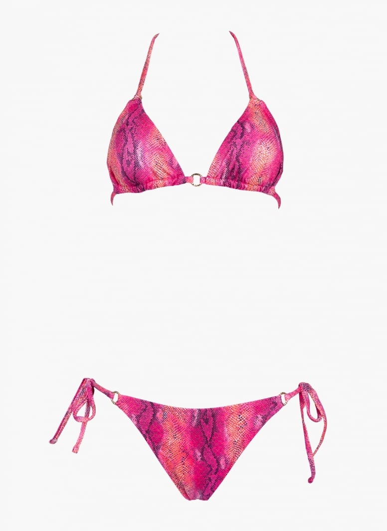 Bikini set με print και διακριτικό glitter