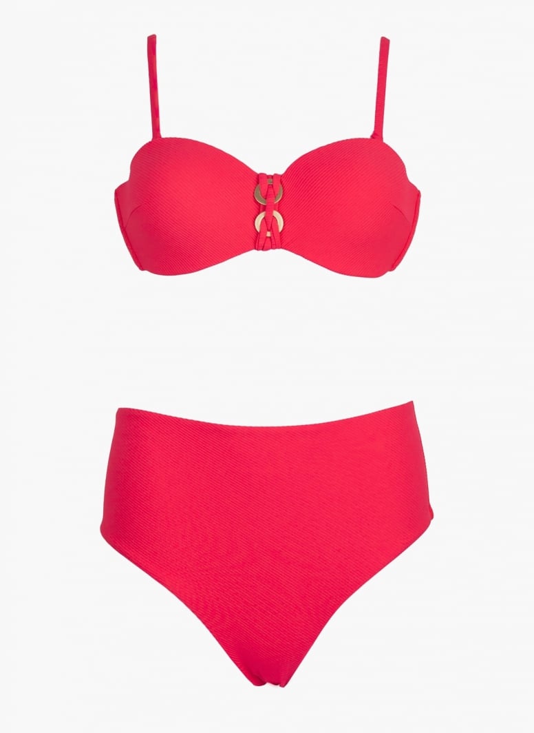 Bikini set ριμπ με corset σλιπ