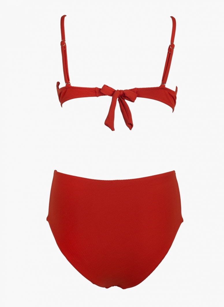 Bikini set ριμπ με corset σλιπ