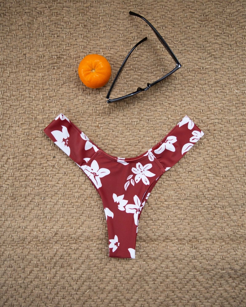 Brazilian bikini slip με λουλούδια