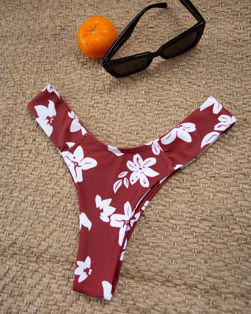 Brazilian bikini slip με λουλούδια