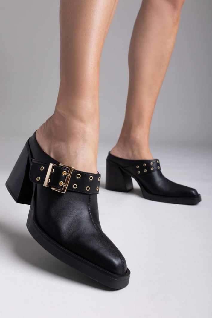 Clogs δερμάτινα με τοκά TFP