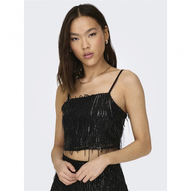 Crop top με παγιέτες ONLY 15305747