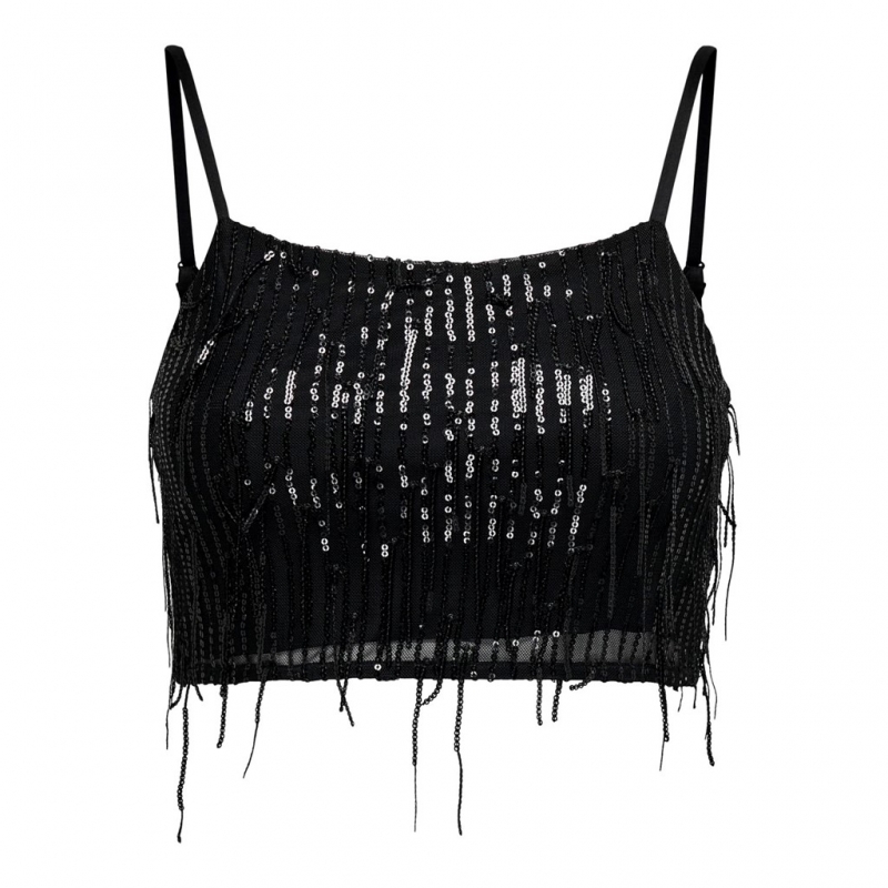 Crop top με παγιέτες ONLY 15305747