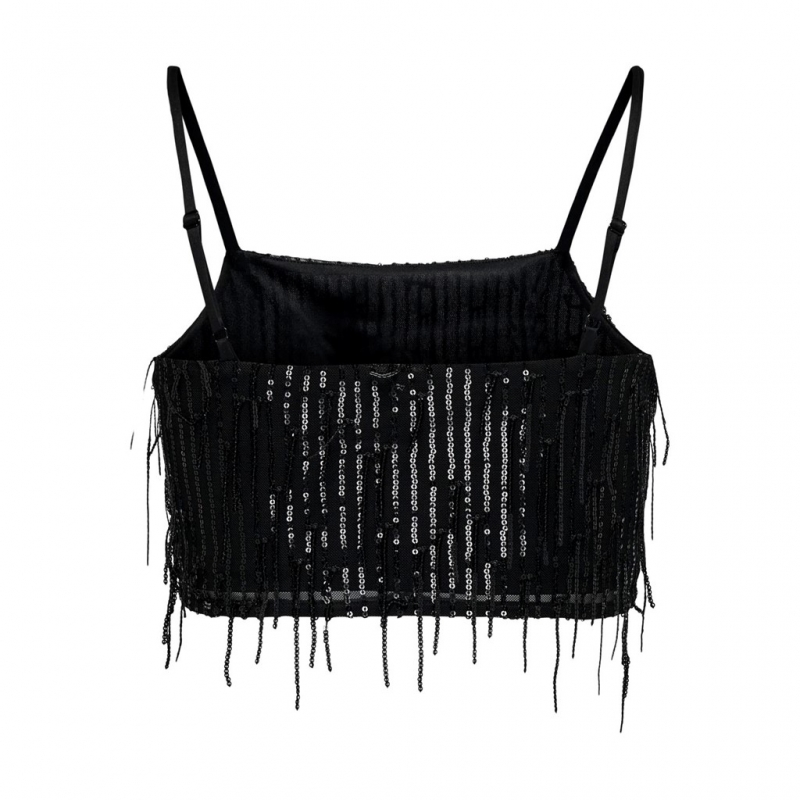 Crop top με παγιέτες ONLY 15305747