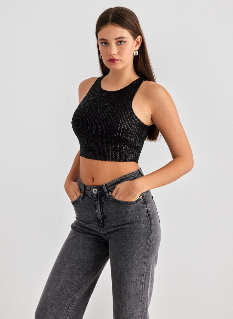 Crop τοπ με παγιέτες ONLY 15310169