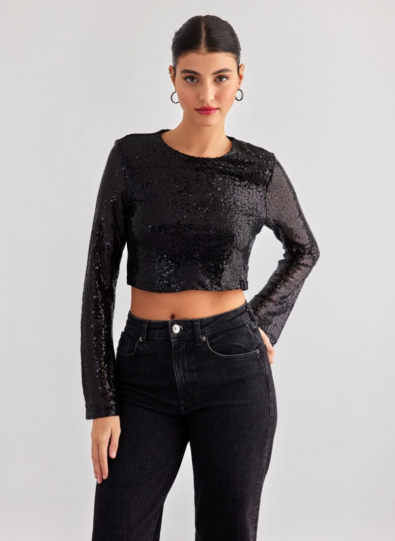 Crop top με παγιέτες Vero Moda 10305497