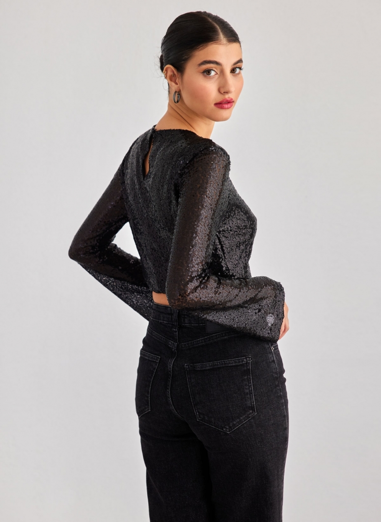 Crop top με παγιέτες Vero Moda 10305497