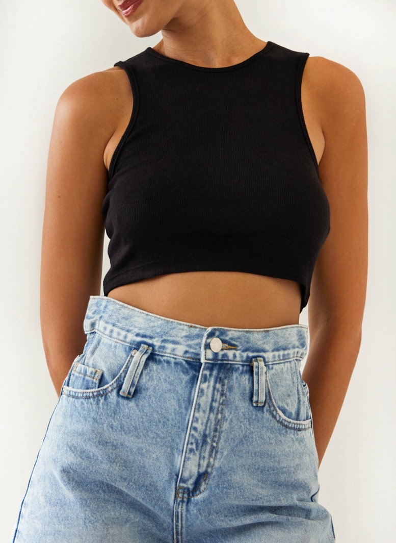 Crop top αμάνικο ριπ Vero Moda 10298664