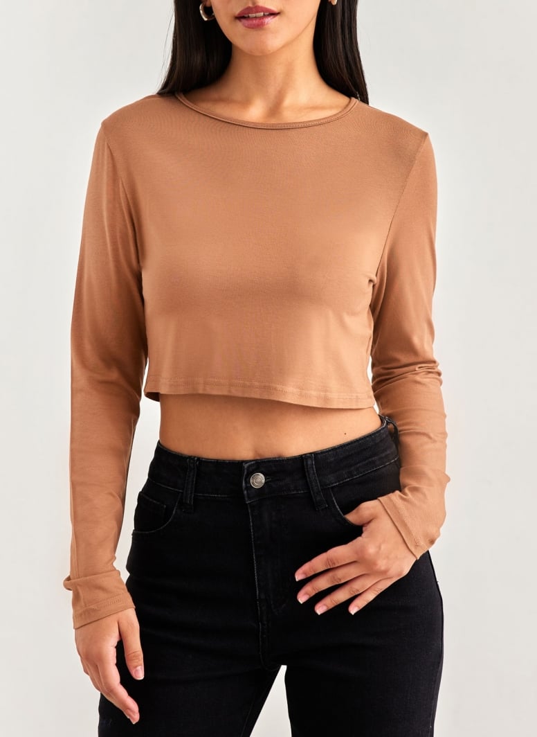 Crop top με στρογγυλή λαιμόκοψη Noobass 01-21