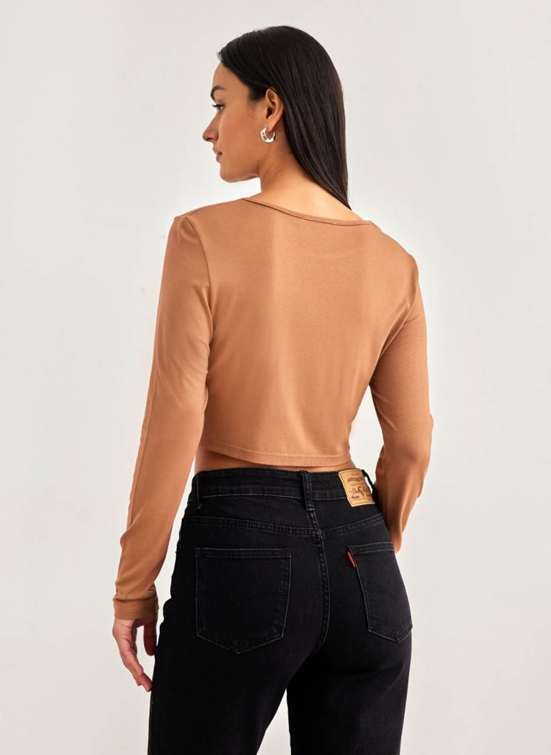 Crop top με στρογγυλή λαιμόκοψη Noobass 01-21