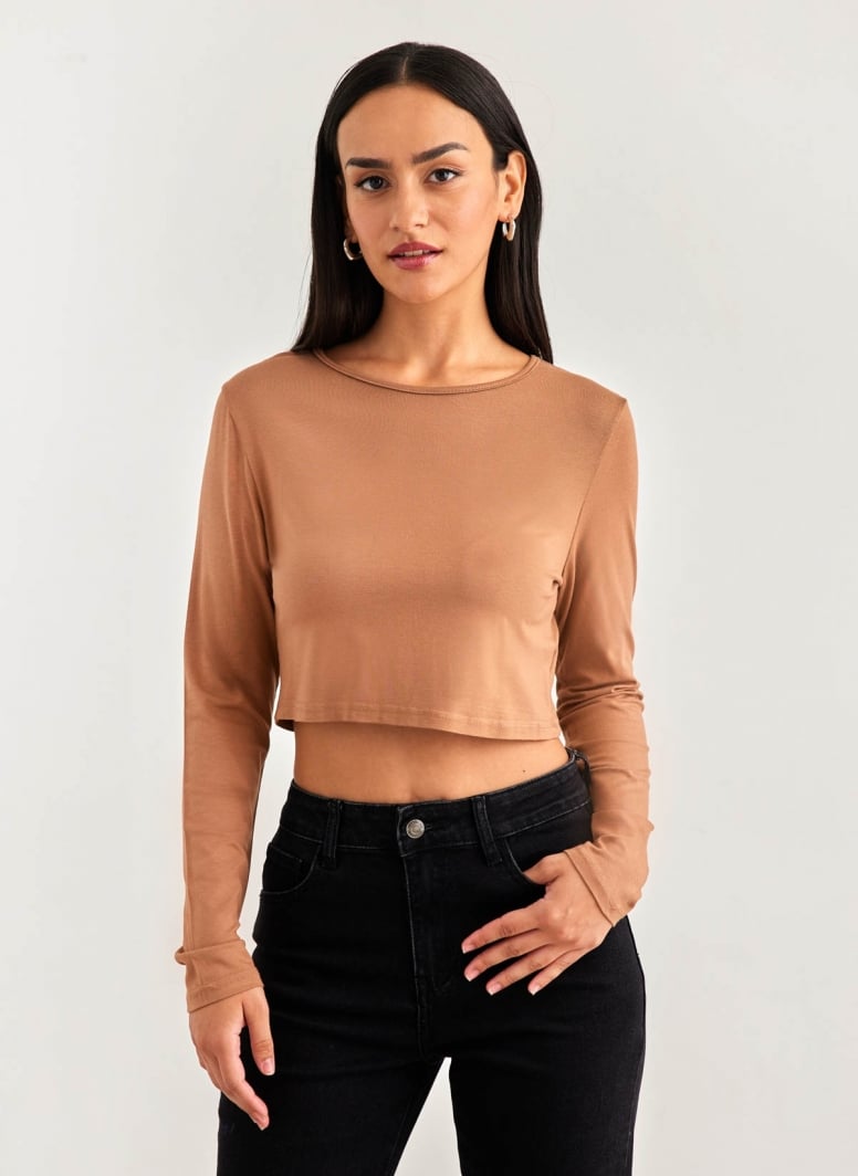 Crop top με στρογγυλή λαιμόκοψη Noobass 01-21