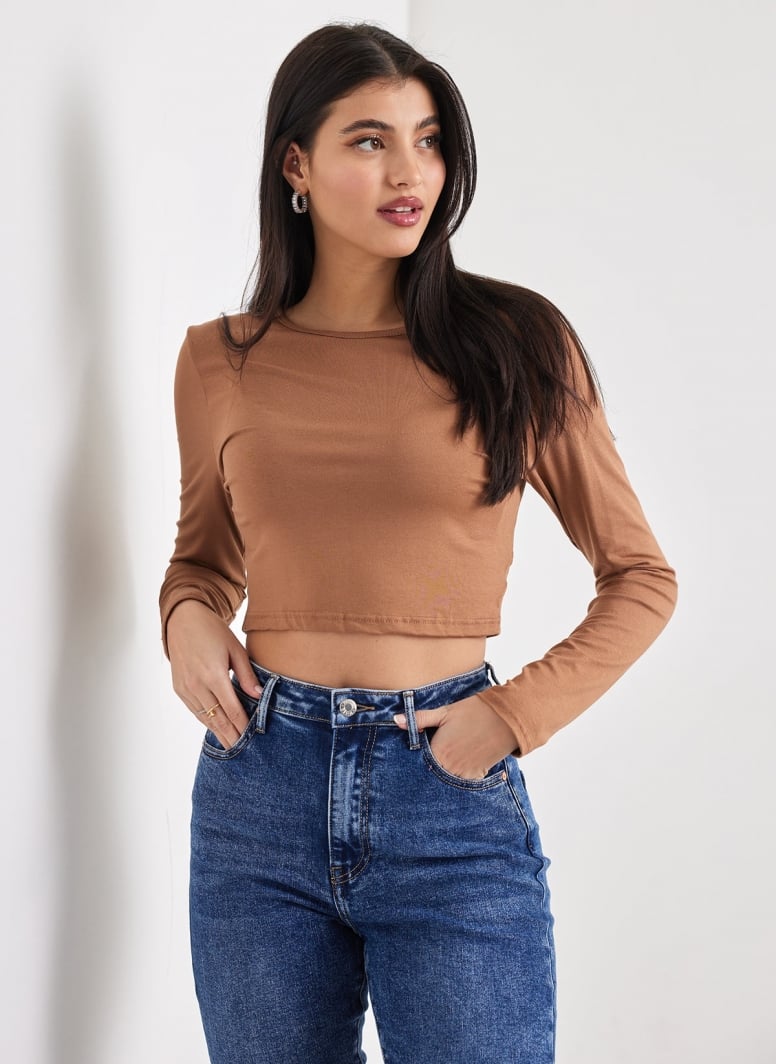 Crop top με στρογγυλή λαιμόκοψη Noobass 01-21