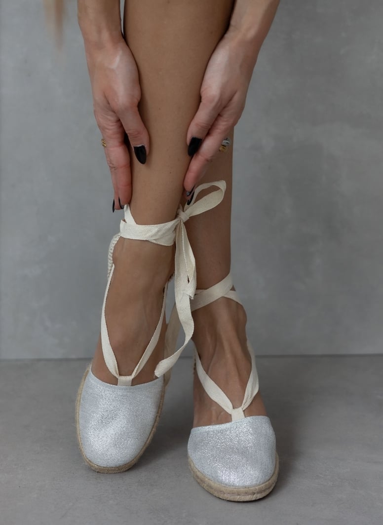 Εσπαντρίγιες platforms με glitter ύφασμα
