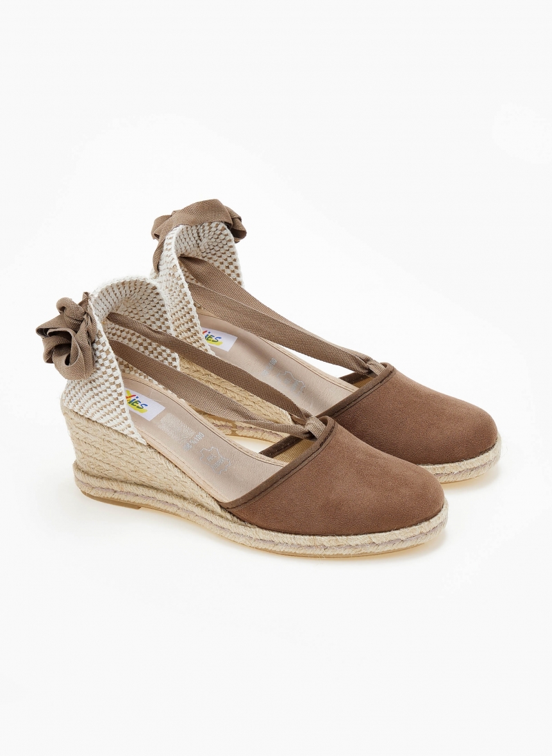 Εσπαντρίγιες platforms suede με κορδόνια