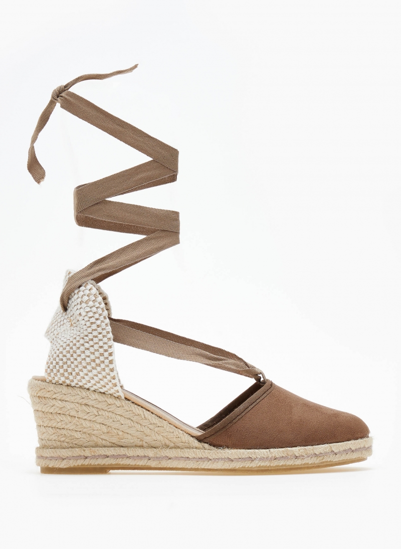 Εσπαντρίγιες platforms suede με κορδόνια