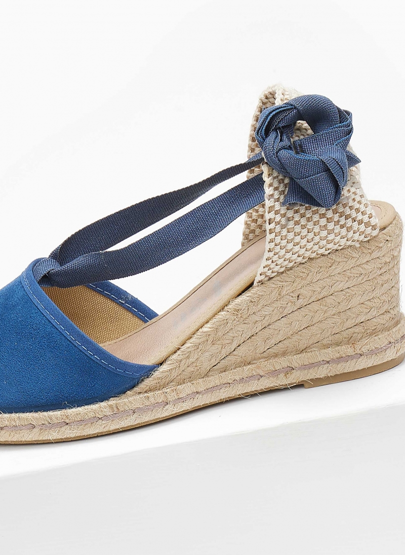 Εσπαντρίγιες platforms suede με κορδόνια