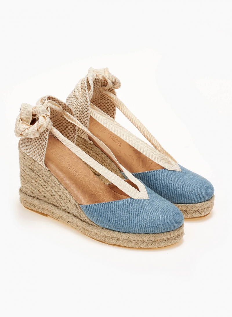 Εσπαντρίγιες platforms τζιν με lace up δέσιμο MARIAMARE