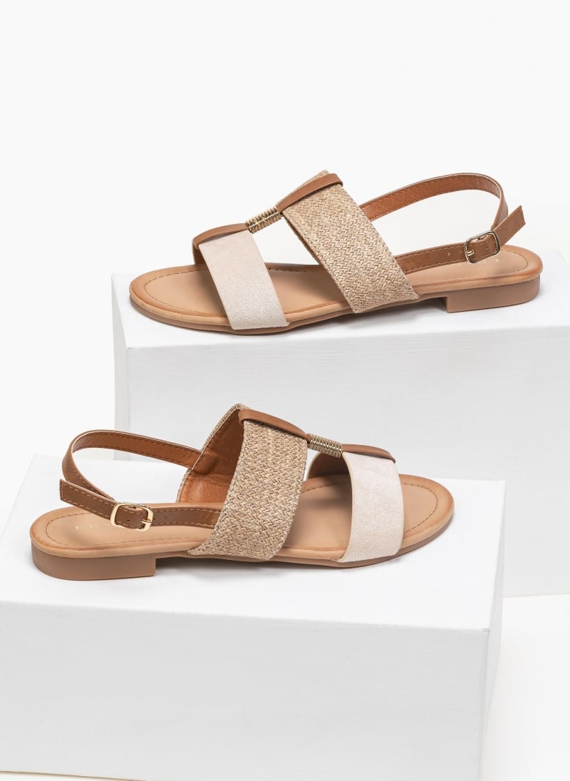 Σανδάλια ankle strap με ψάθα ERYNN