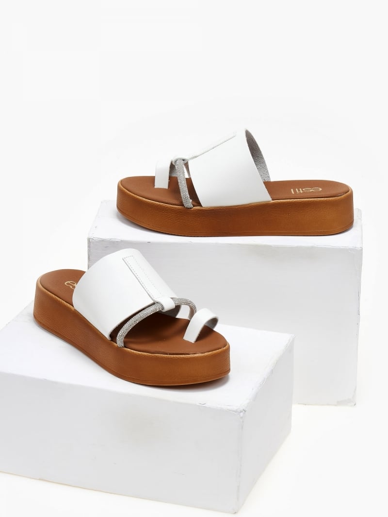 Flatfforms σανδάλια με στρας Estil