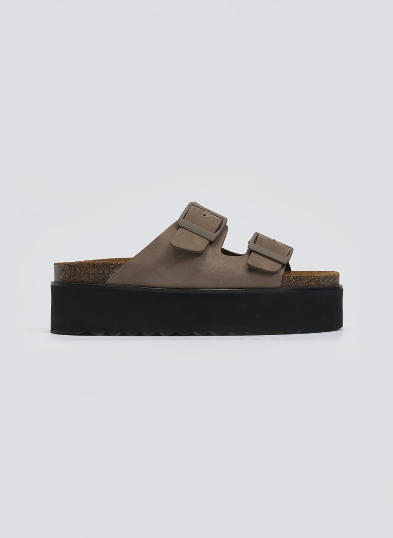 Flatform δερμάτινα nabuk σανδάλια ATENEO