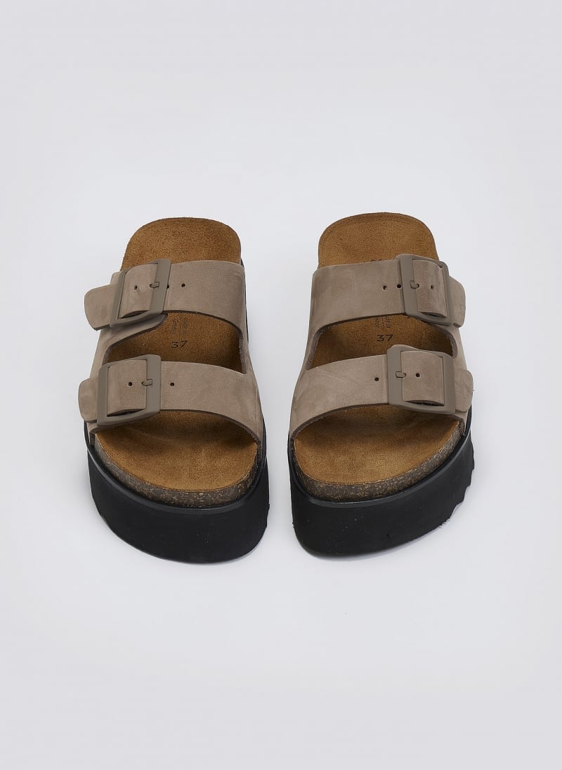 Flatform δερμάτινα nabuk σανδάλια ATENEO