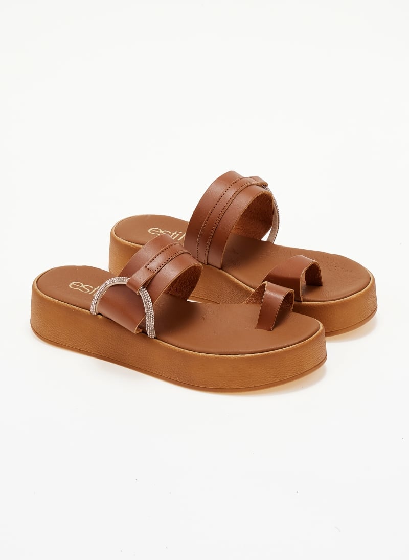 Flatform σανδάλια με στρας Estil