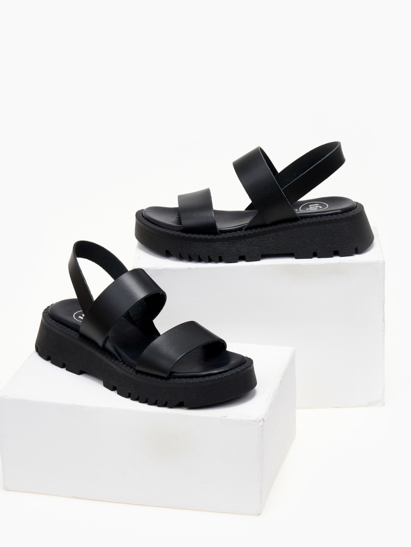 Flatforms δερμάτινα με chunky σόλα TFP