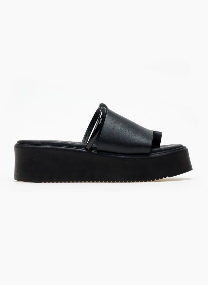Flatforms δερμάτινα με φαρδιά φάσα Estil