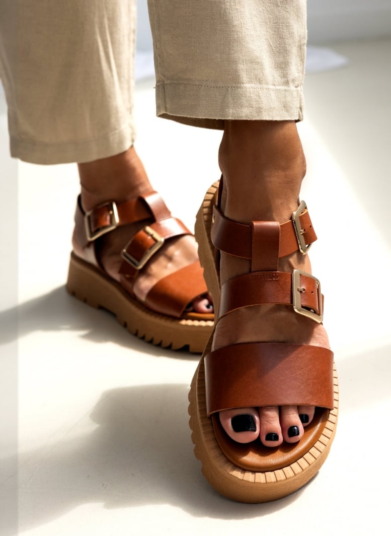 Flatforms δερμάτινα με τοκάδες TFP