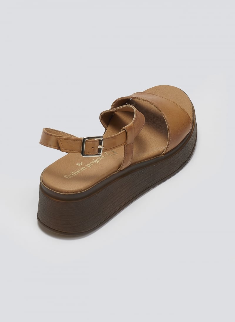 Flatforms δερμάτινα σανδάλια TFP