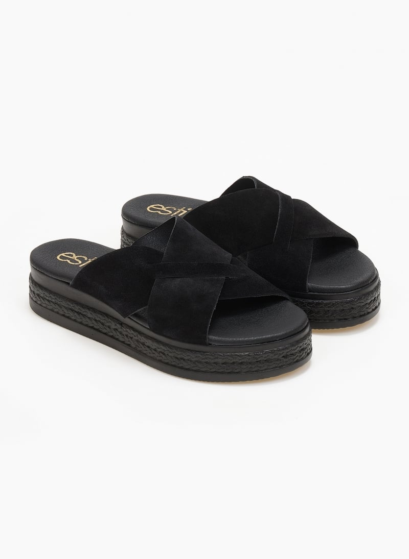 Σανδάλια flatforms καστόρινα estil