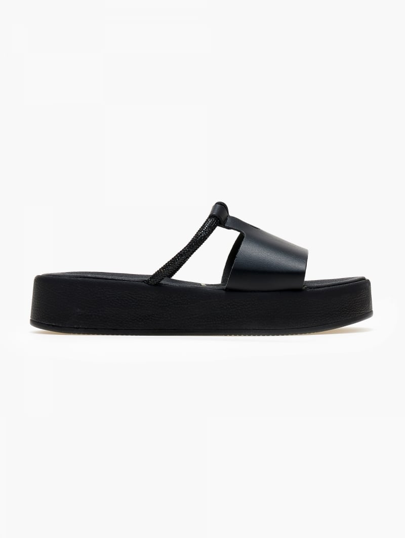 Flatforms σανδάλια με άνοιγμα και στρας Estil
