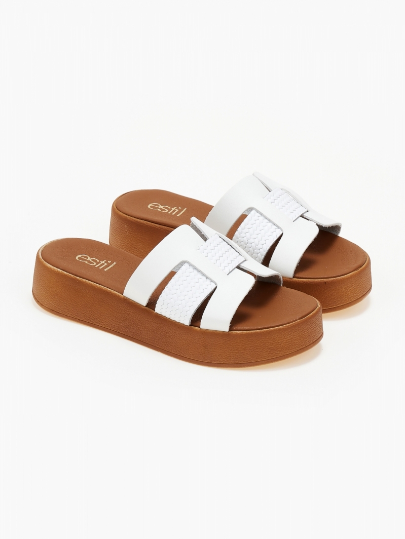 Flatforms σανδάλια με pattern Estil