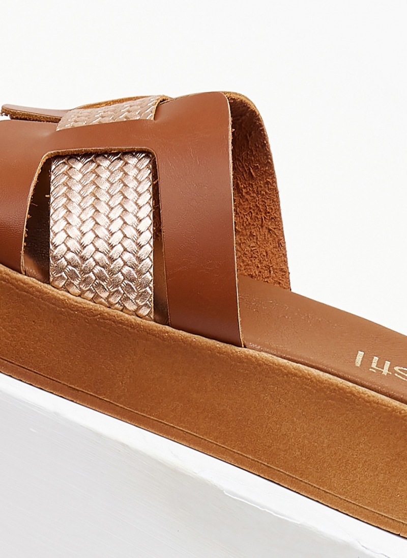 Flatforms σανδάλια με pattern Estil