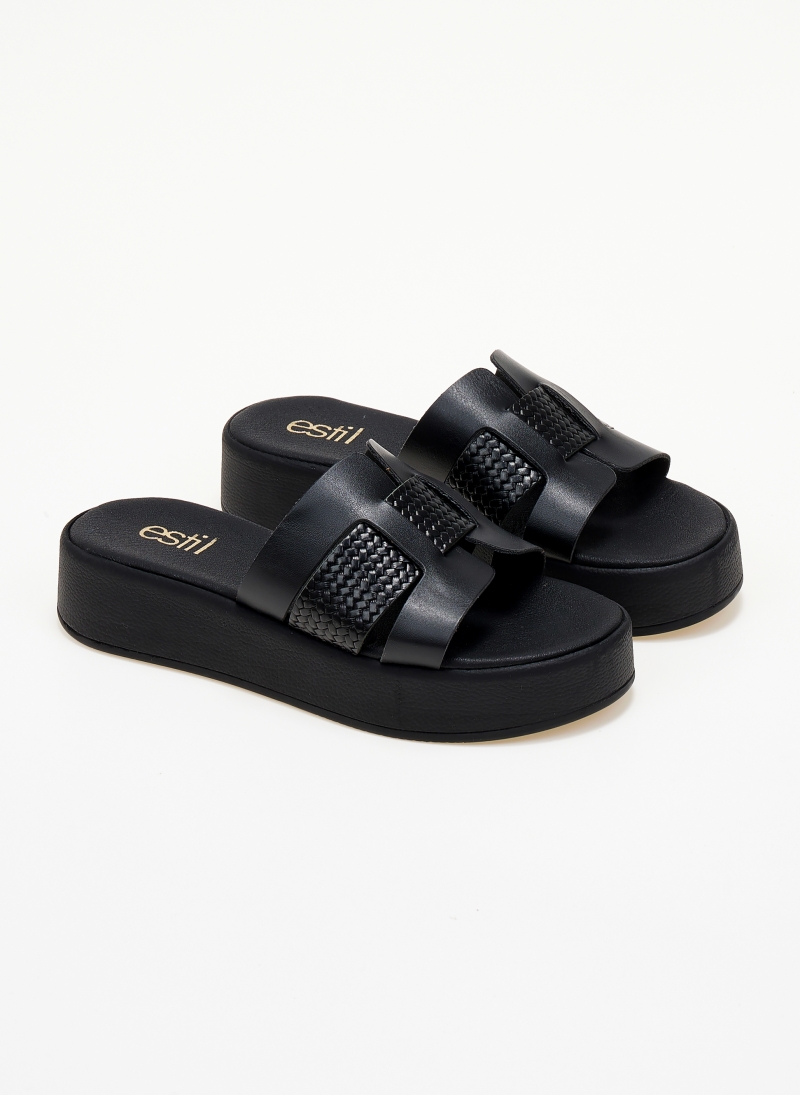 Flatforms σανδάλια με pattern Estil
