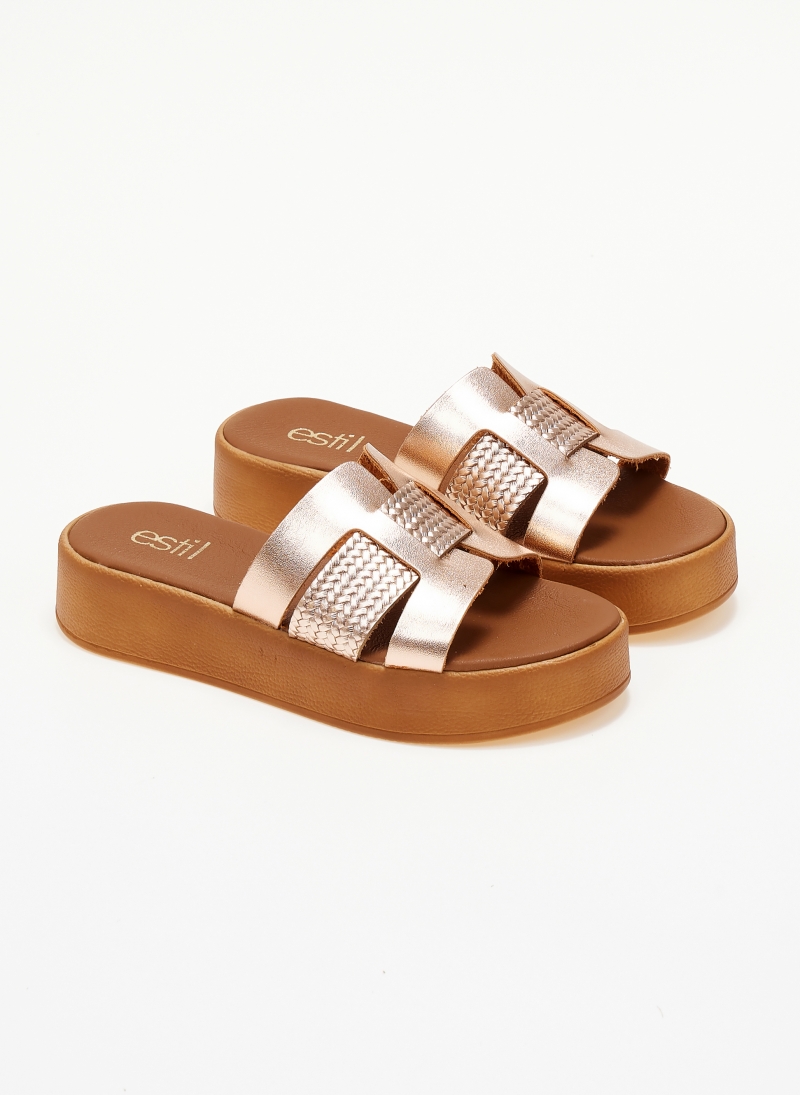 Flatforms σανδάλια με pattern Estil