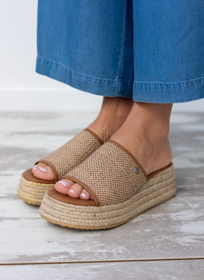 Flatforms σανδάλια με ψάθα και σχοινί Refresh 17175301