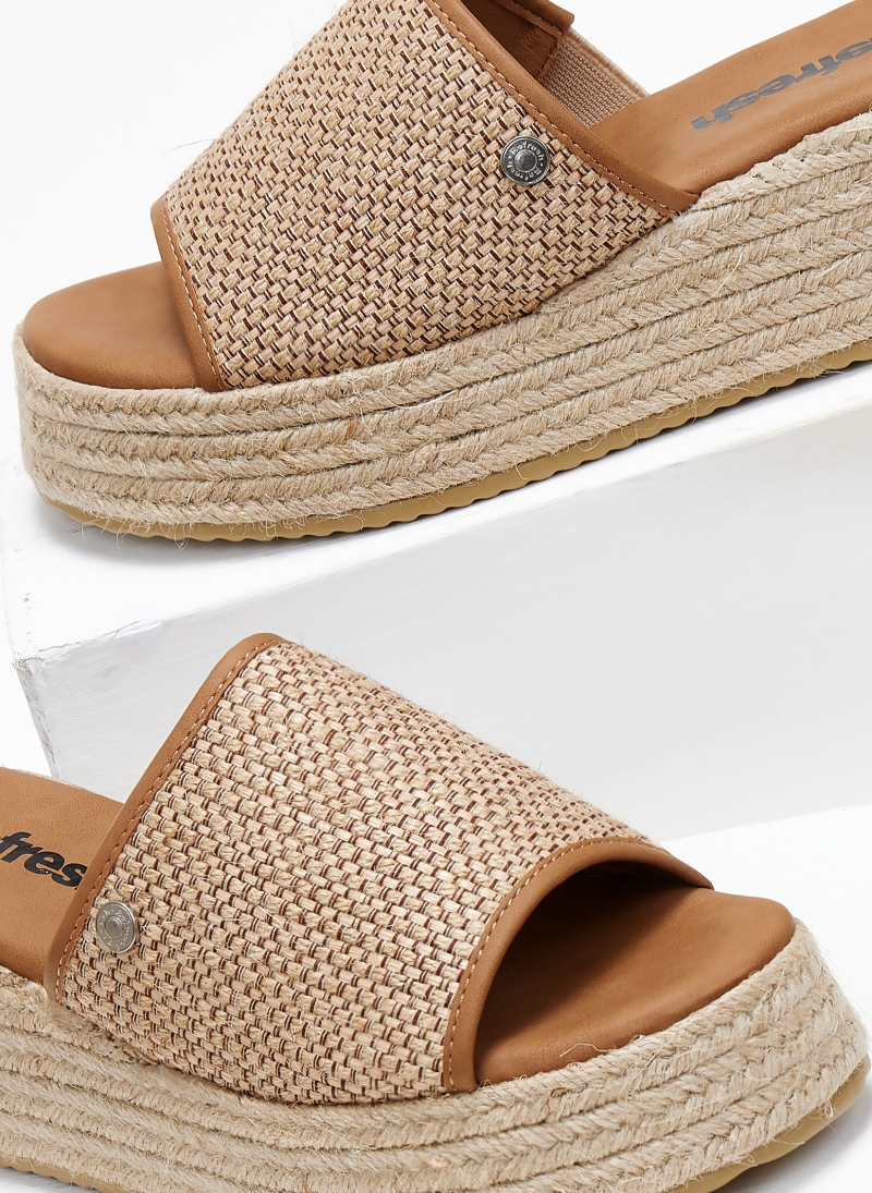 Flatforms σανδάλια με ψάθα και σχοινί Refresh 17175301