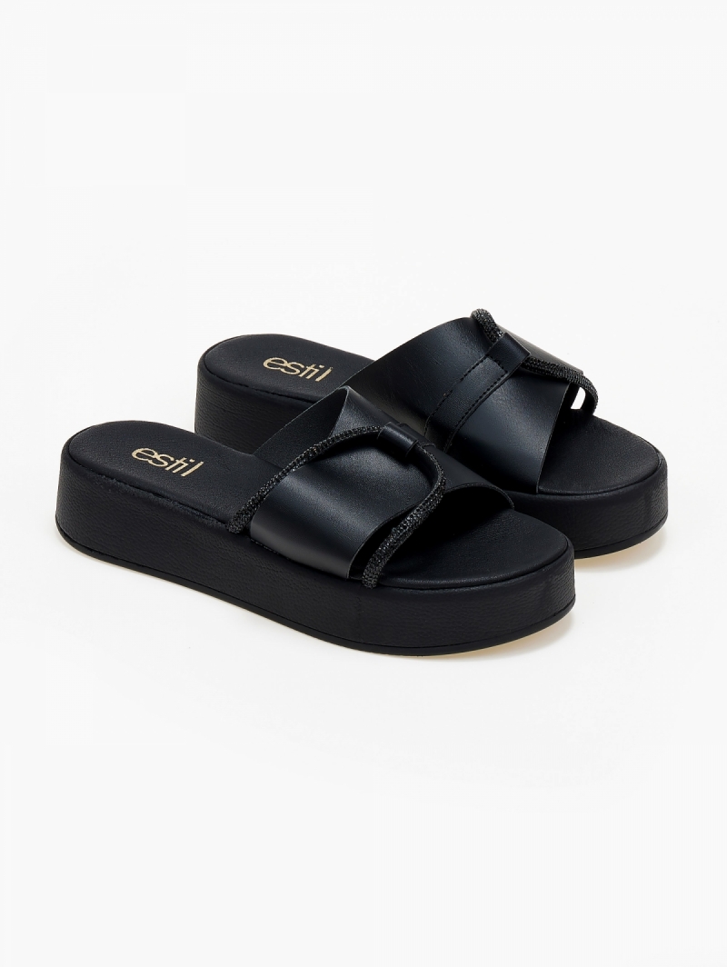 Flatforms σανδάλια με στρας Estil