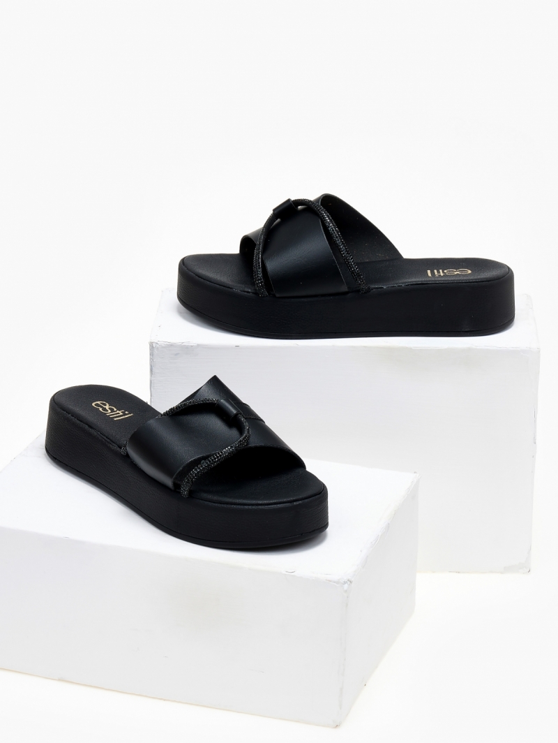 Flatforms σανδάλια με στρας Estil