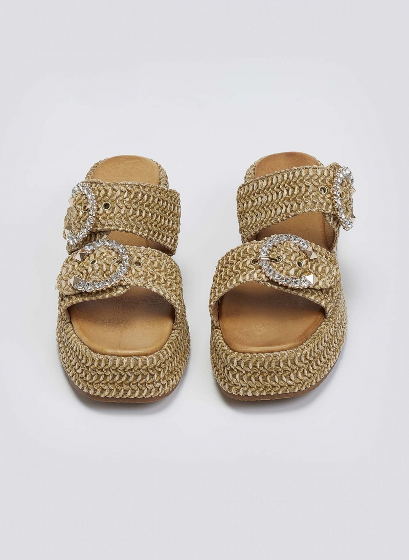 Flatforms σανδάλια με στρας Mariella Fabiani 2503/02