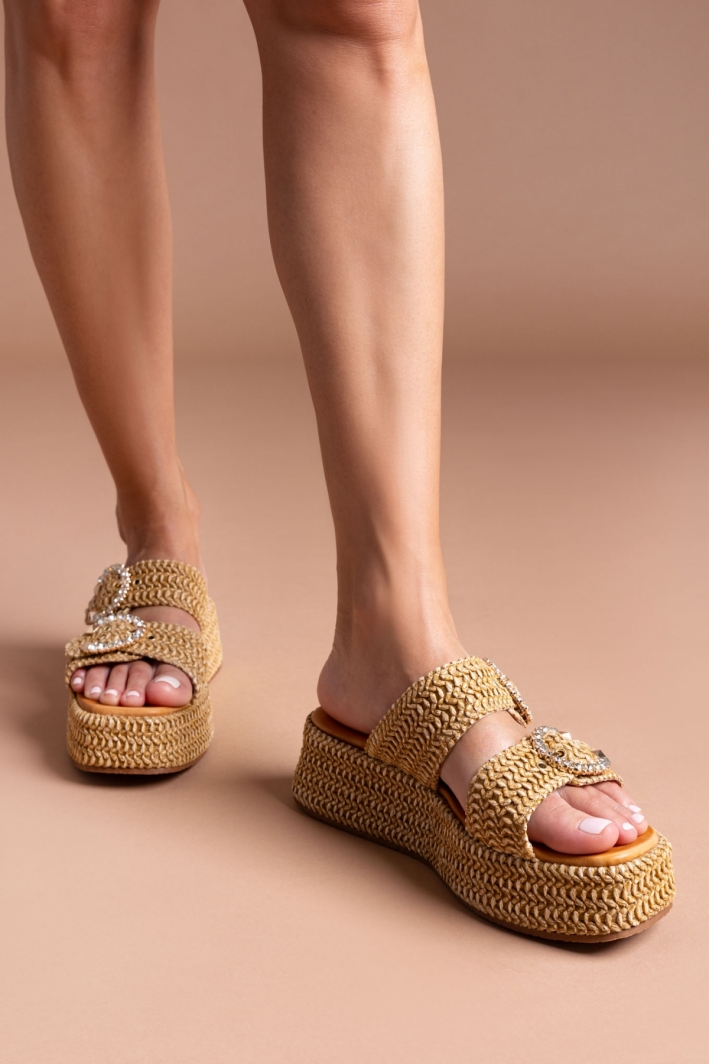Flatforms σανδάλια με στρας Mariella Fabiani 2503/02