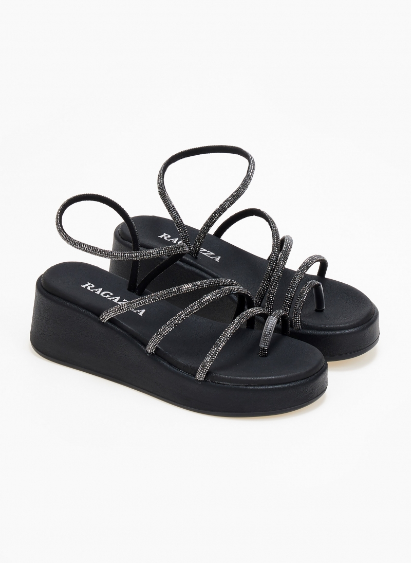 Flatforms σανδάλια με στρας Ragazza 01133