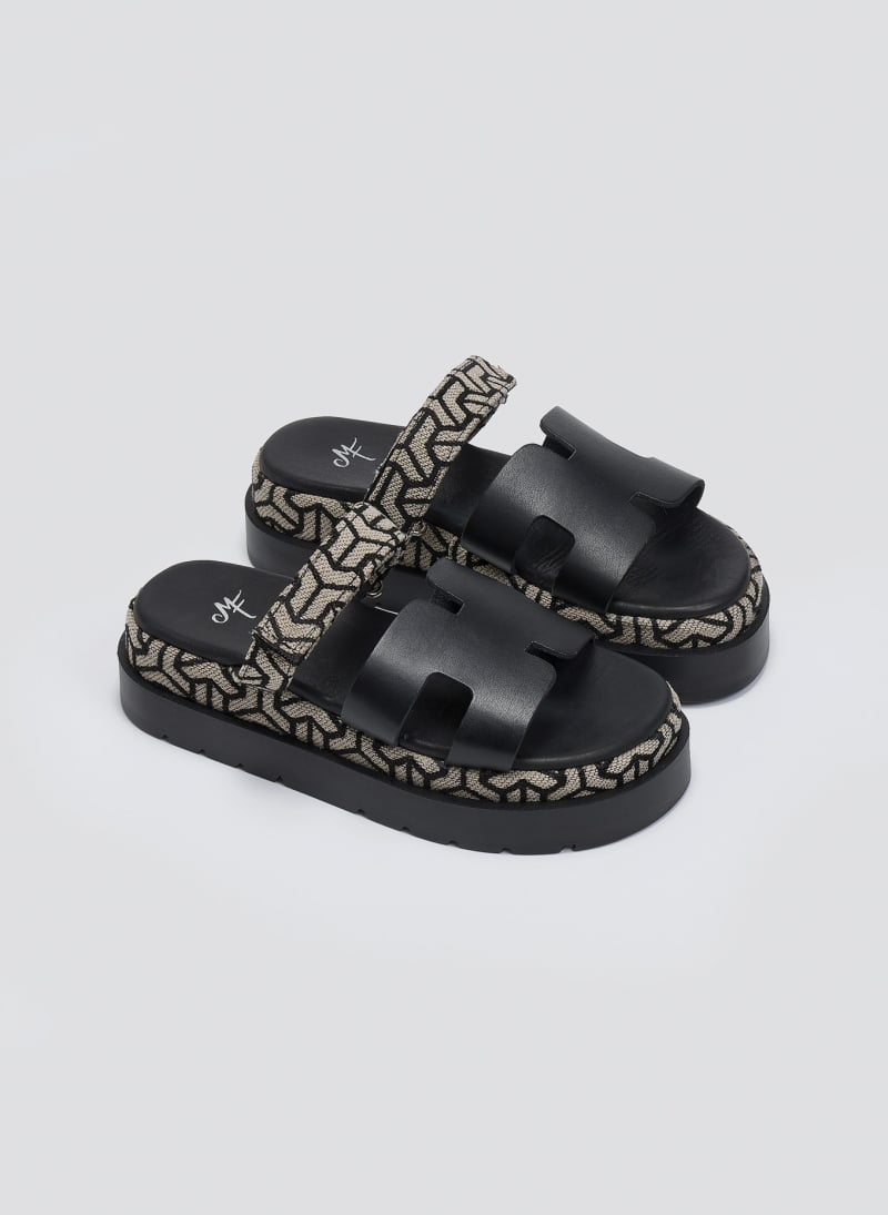 Flatforms σανδάλια δερμάτινα με print Mariella Fabiani 2524/91