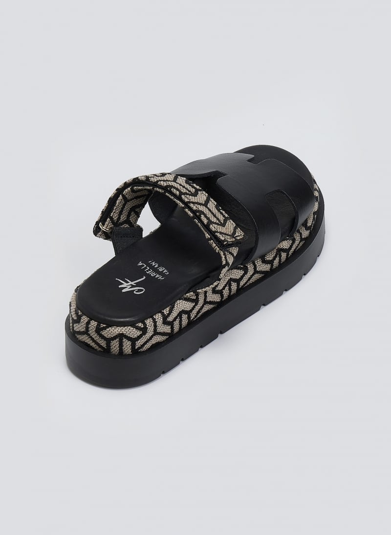 Flatforms σανδάλια δερμάτινα με print Mariella Fabiani 2524/91