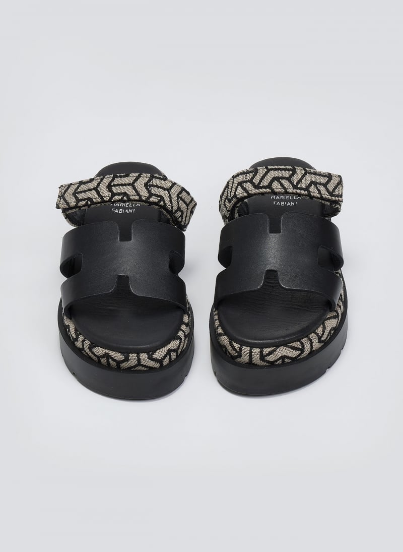 Flatforms σανδάλια δερμάτινα με print Mariella Fabiani 2524/91