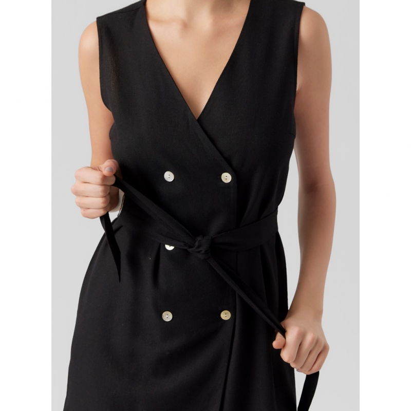 Φόρεμα με κουμπιά με λινό VERO MODA 10282496